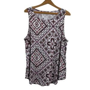 Maurices Womens Top Size 1X Floral Sleeveless Soft Spring Break Summer Vacay